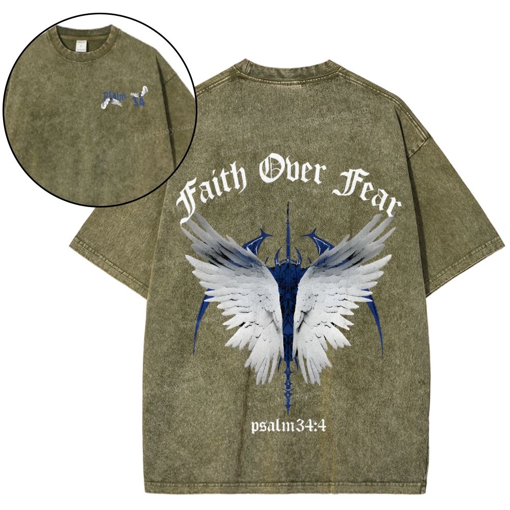 Faith Over Fear Snowflake Vintage Washed T-Shirt