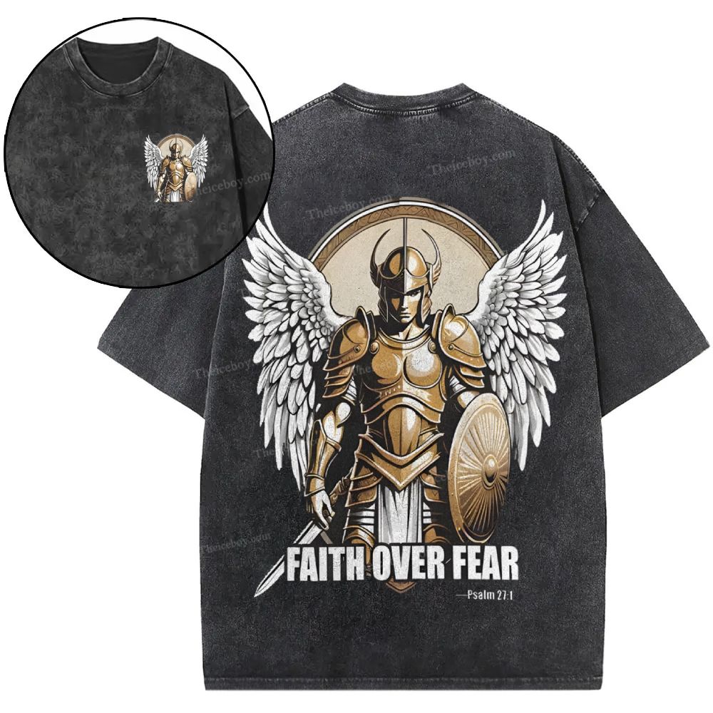 Faith Over Fear Snowflake Vintage Washed T-Shirt