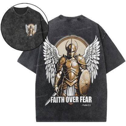 Faith Over Fear Snowflake Vintage Washed T-Shirt