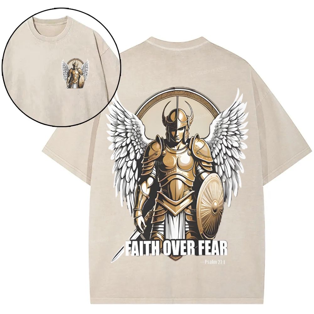 Faith Over Fear Snowflake Vintage Washed T-Shirt