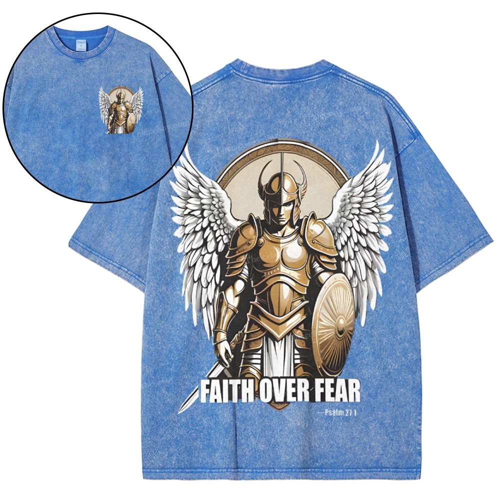 Faith Over Fear Snowflake Vintage Washed T-Shirt