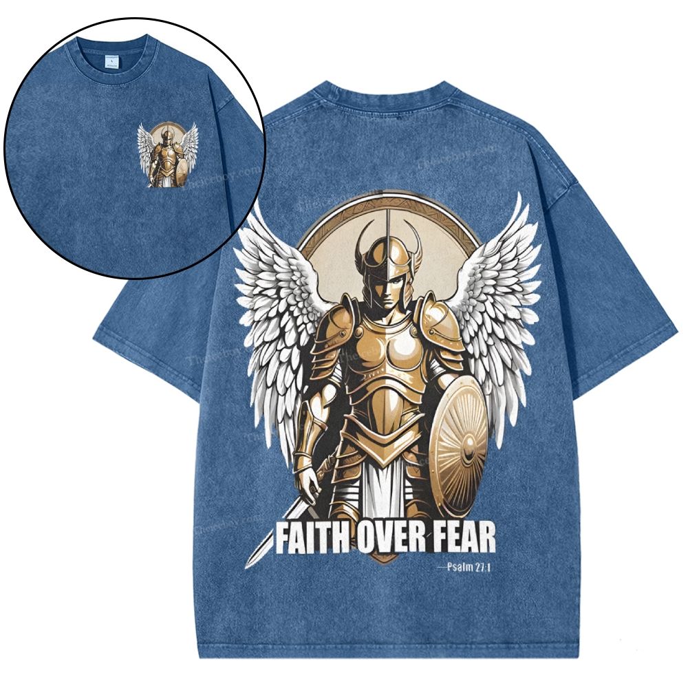Faith Over Fear Snowflake Vintage Washed T-Shirt