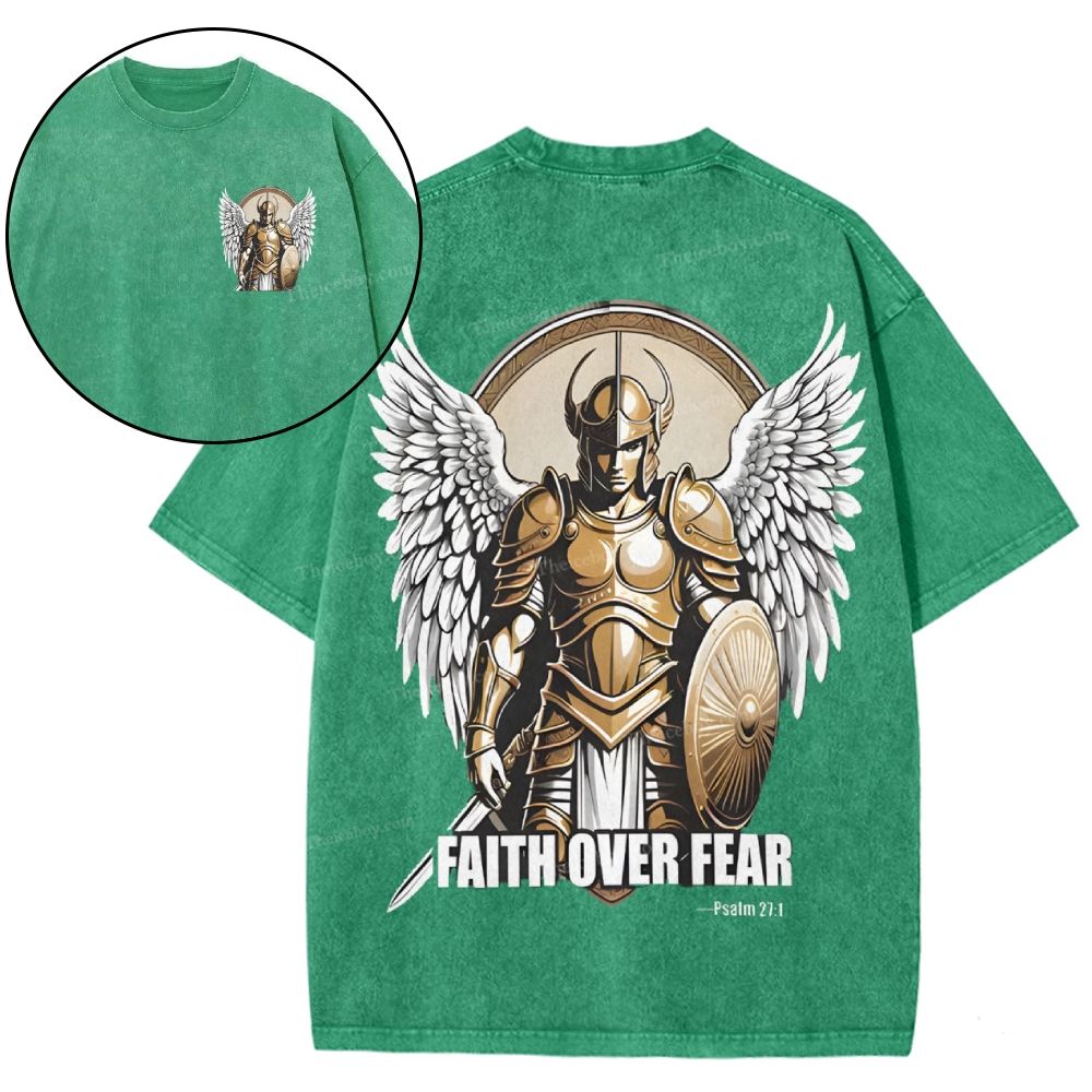 Faith Over Fear Snowflake Vintage Washed T-Shirt