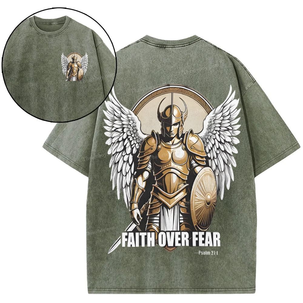 Faith Over Fear Snowflake Vintage Washed T-Shirt