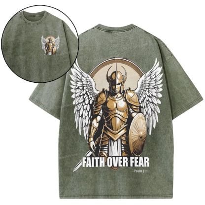 Faith Over Fear Snowflake Vintage Washed T-Shirt
