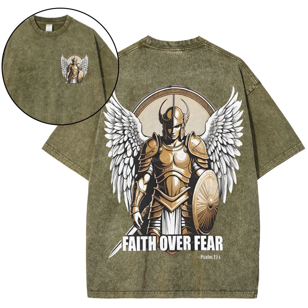 Faith Over Fear Snowflake Vintage Washed T-Shirt