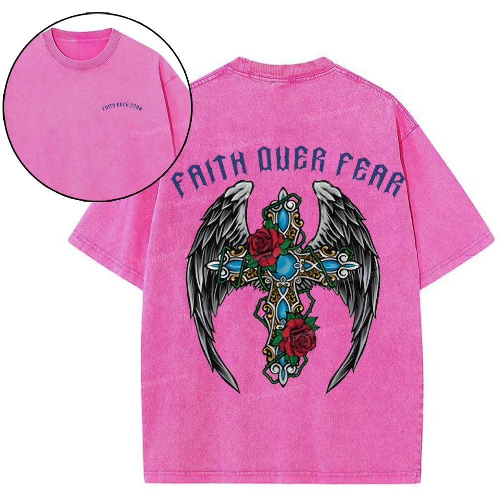 Faith Over Fear Snowflake Vintage Washed T-Shirt