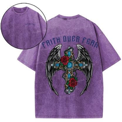Faith Over Fear Snowflake Vintage Washed T-Shirt