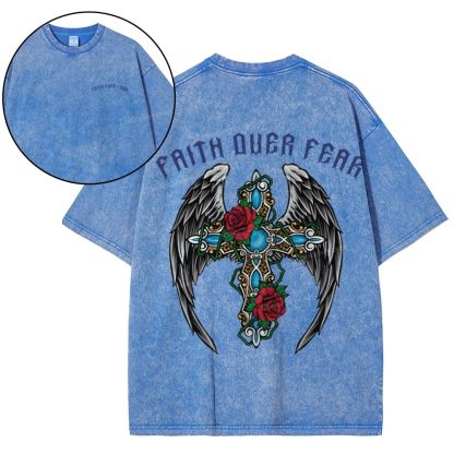 Faith Over Fear Snowflake Vintage Washed T-Shirt