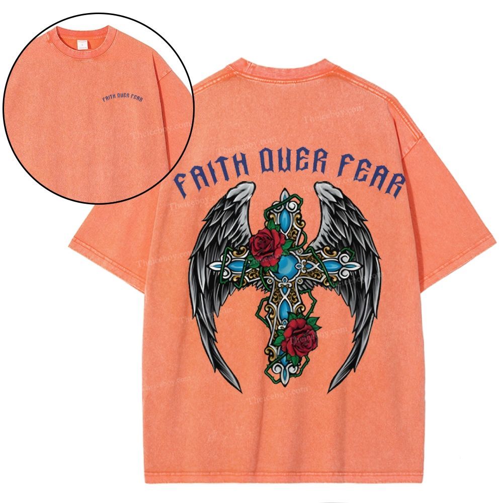 Faith Over Fear Snowflake Vintage Washed T-Shirt