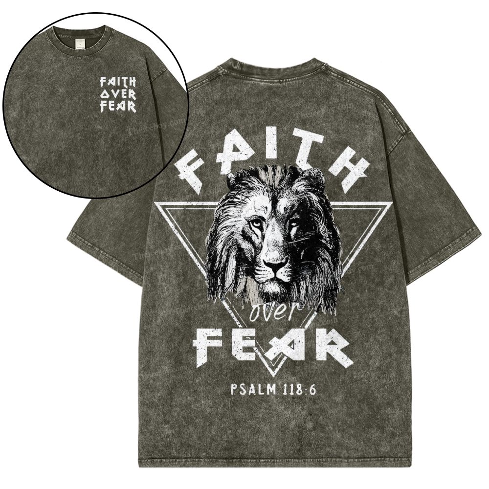 Faith Over Fear Snowflake Vintage Washed T-Shirt