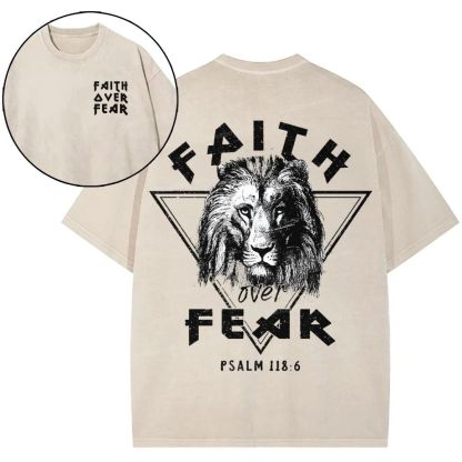 Faith Over Fear Snowflake Vintage Washed T-Shirt