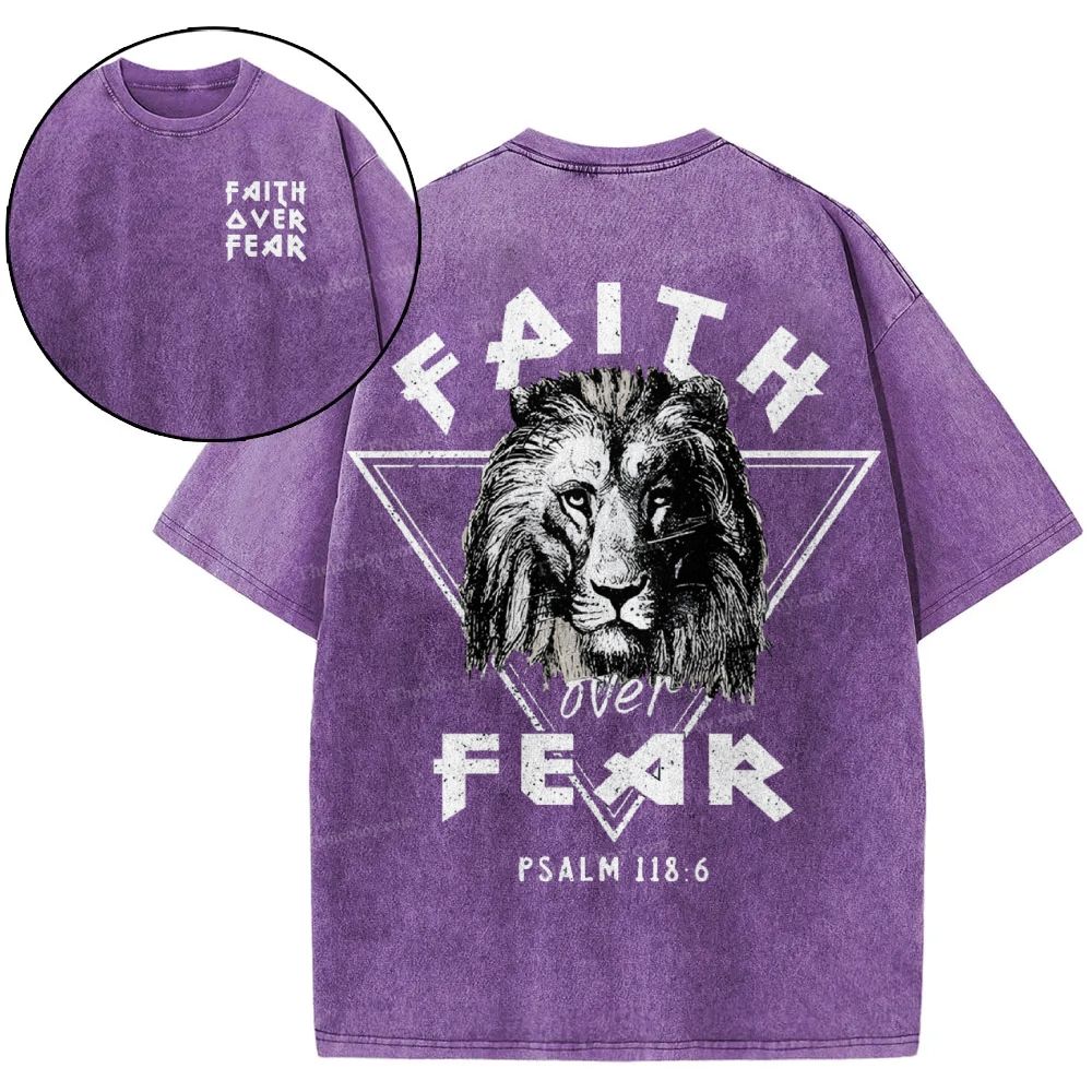 Faith Over Fear Snowflake Vintage Washed T-Shirt