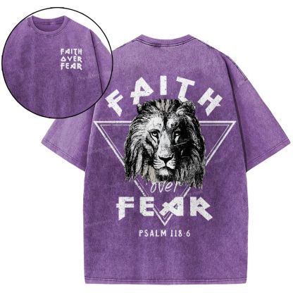Faith Over Fear Snowflake Vintage Washed T-Shirt
