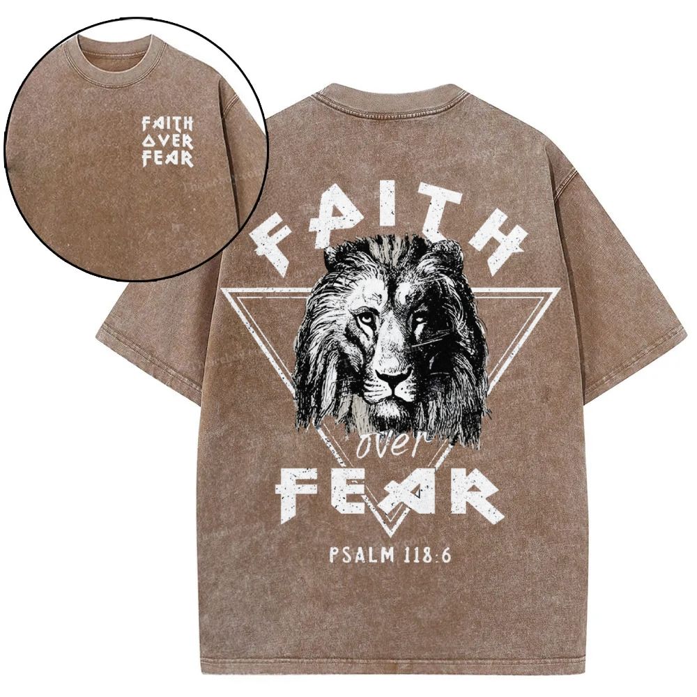 Faith Over Fear Snowflake Vintage Washed T-Shirt
