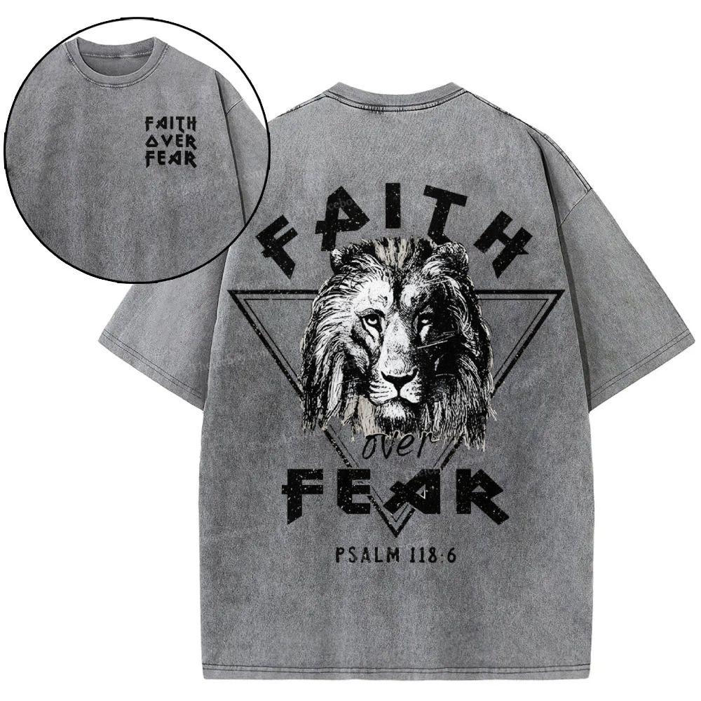 Faith Over Fear Snowflake Vintage Washed T-Shirt