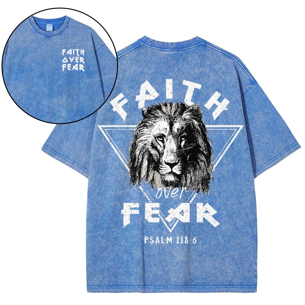Faith Over Fear Snowflake Vintage Washed T-Shirt