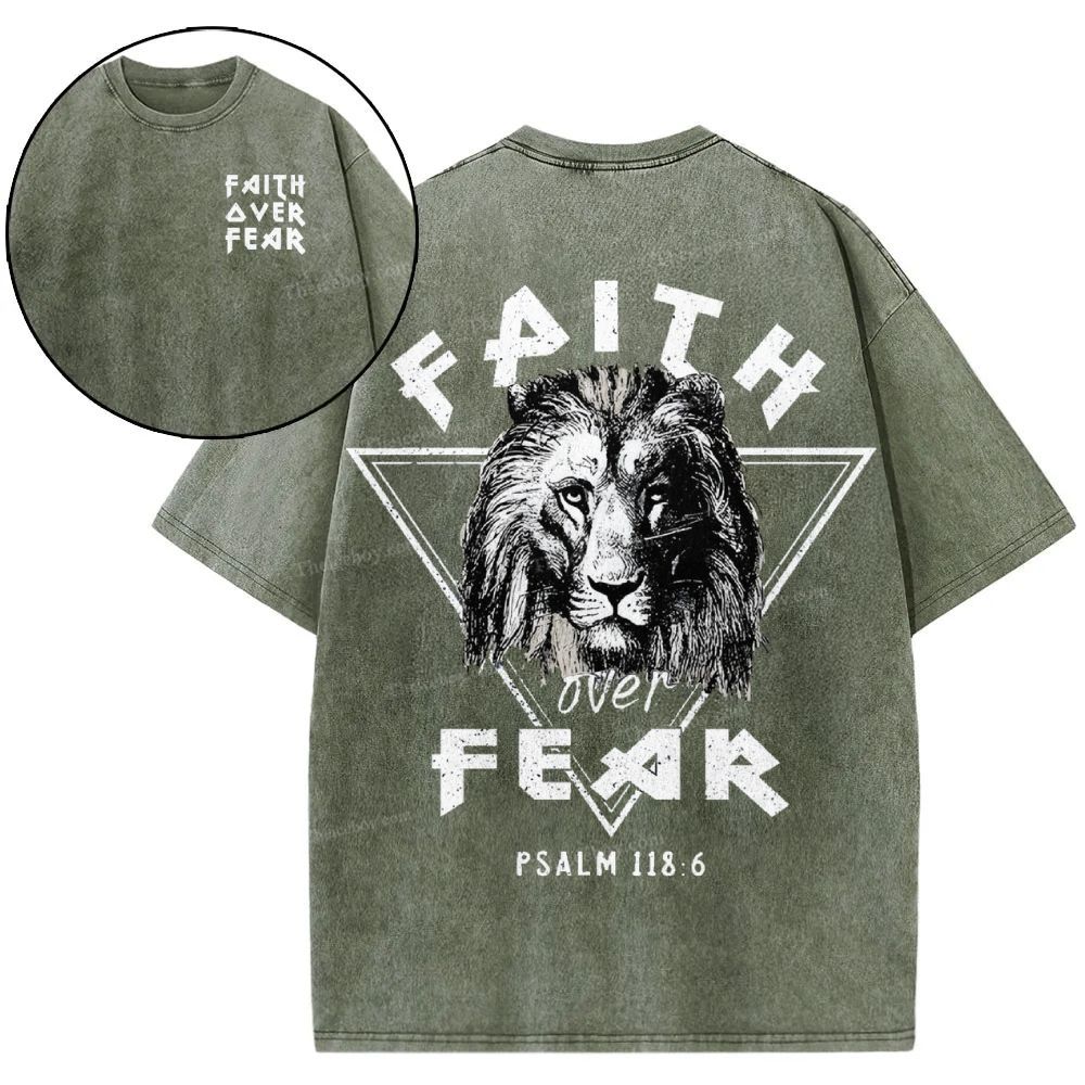 Faith Over Fear Snowflake Vintage Washed T-Shirt