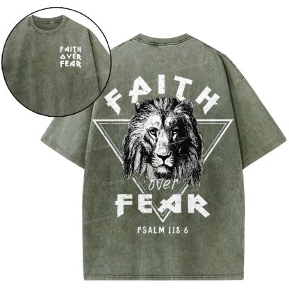 Faith Over Fear Snowflake Vintage Washed T-Shirt