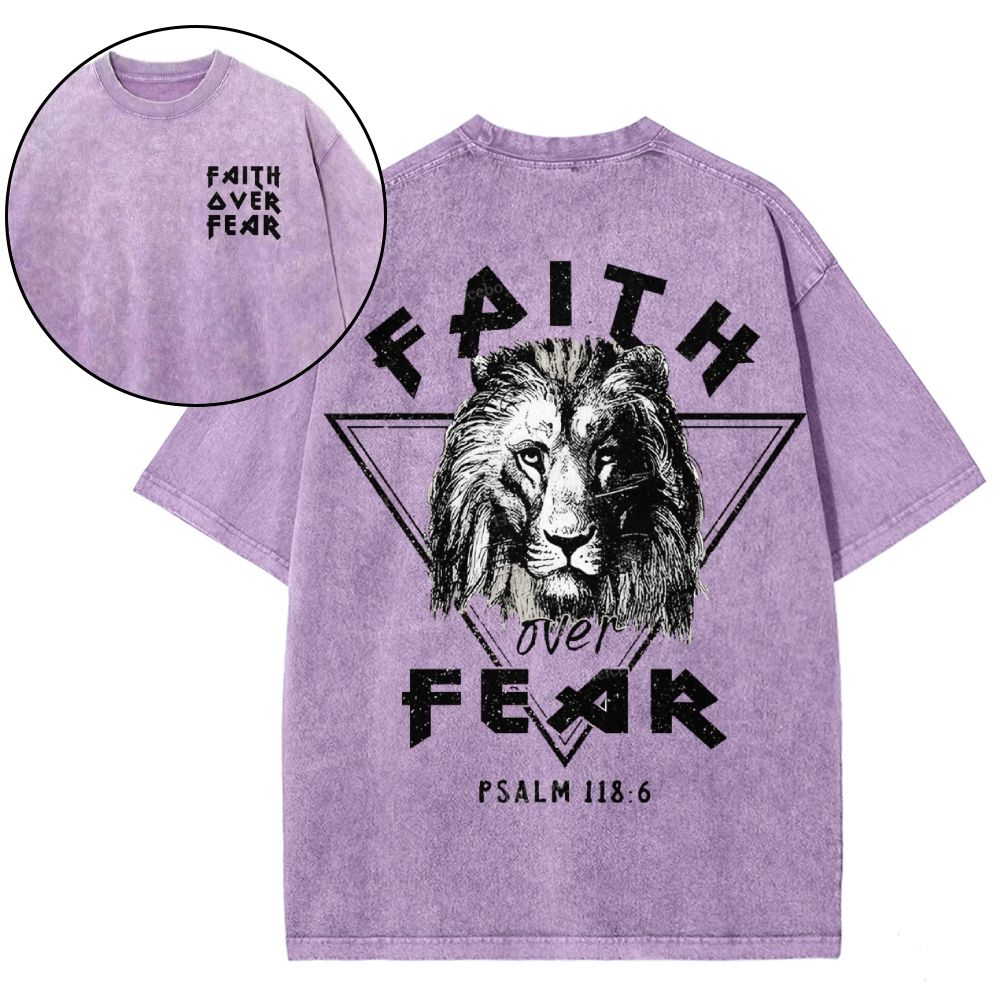 Faith Over Fear Snowflake Vintage Washed T-Shirt