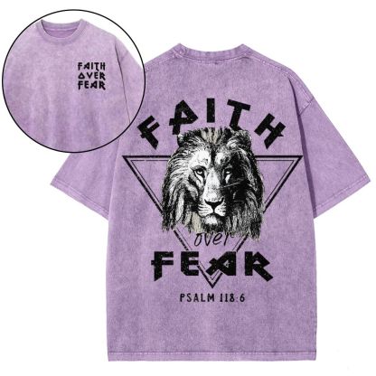 Faith Over Fear Snowflake Vintage Washed T-Shirt