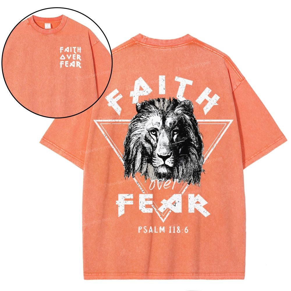 Faith Over Fear Snowflake Vintage Washed T-Shirt