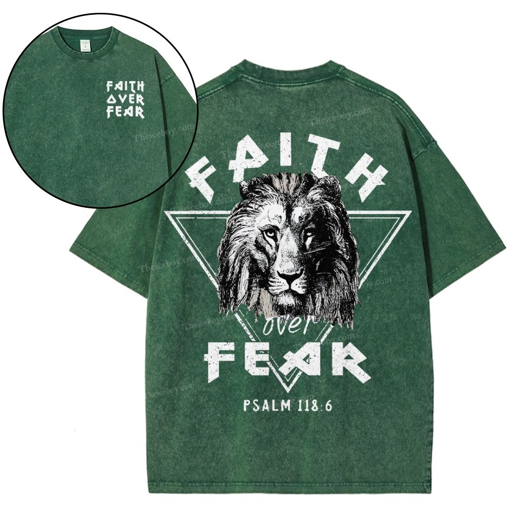 Faith Over Fear Snowflake Vintage Washed T-Shirt