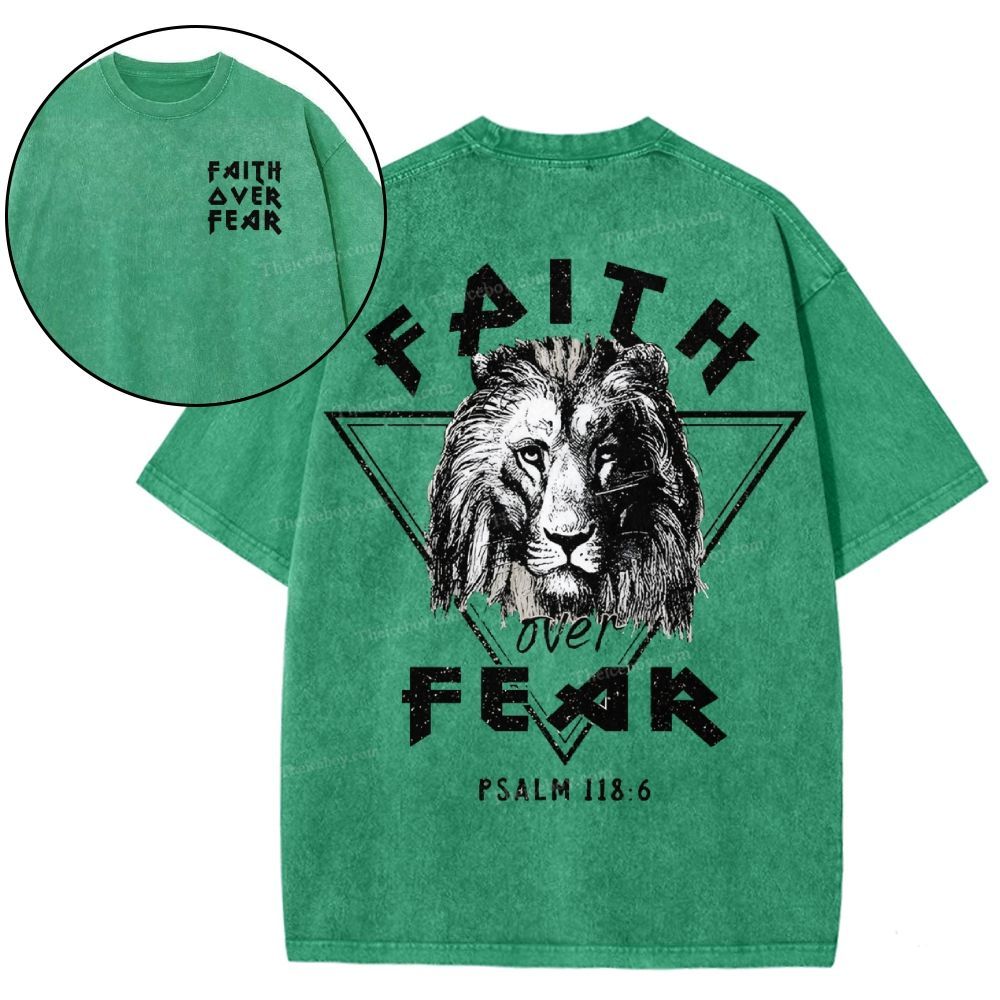 Faith Over Fear Snowflake Vintage Washed T-Shirt