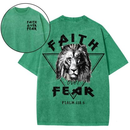 Faith Over Fear Snowflake Vintage Washed T-Shirt