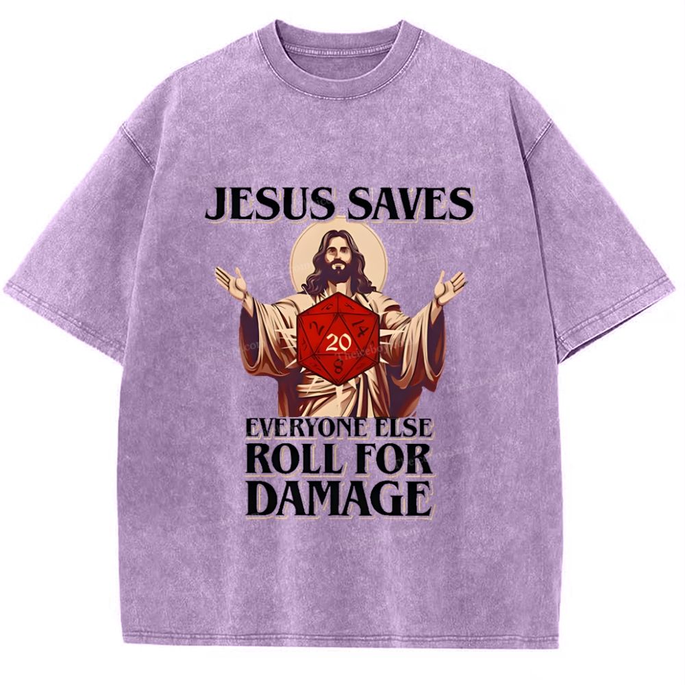 Jesus Saves Snowflake Vintage Washed T-Shirt