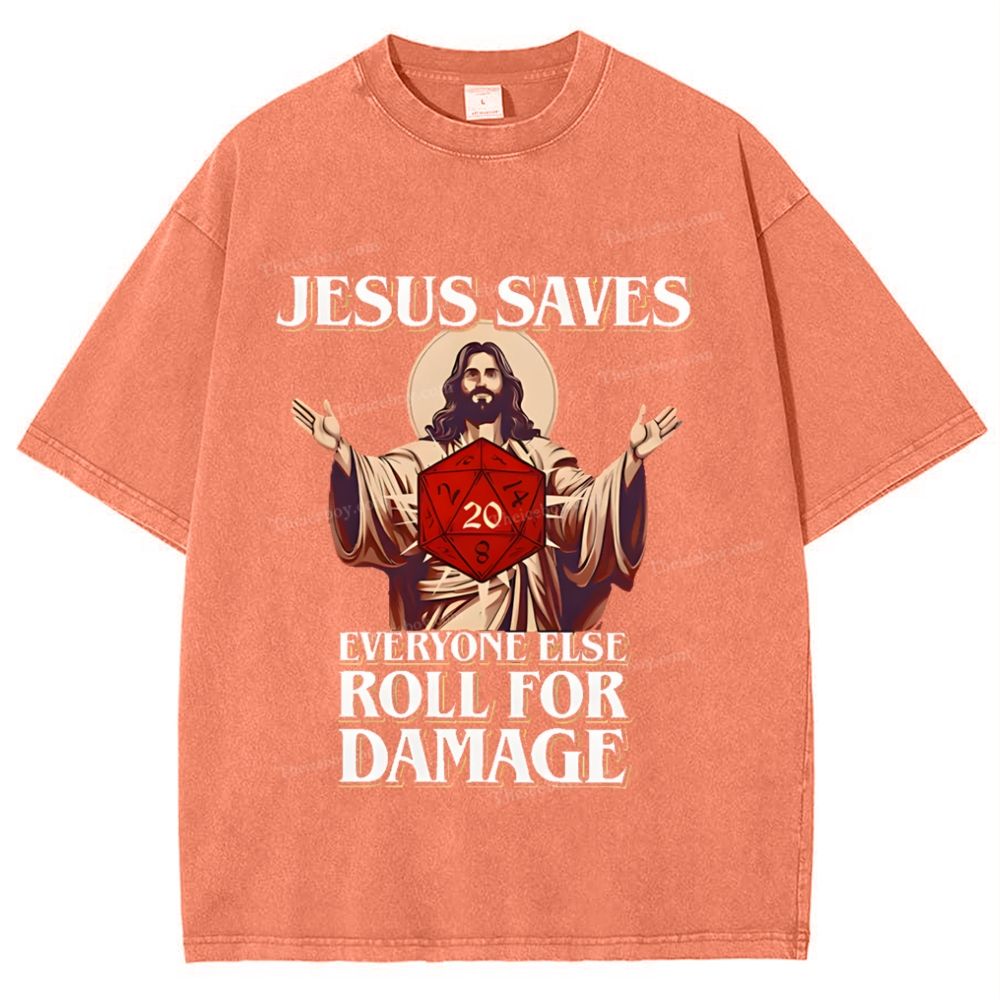 Jesus Saves Snowflake Vintage Washed T-Shirt