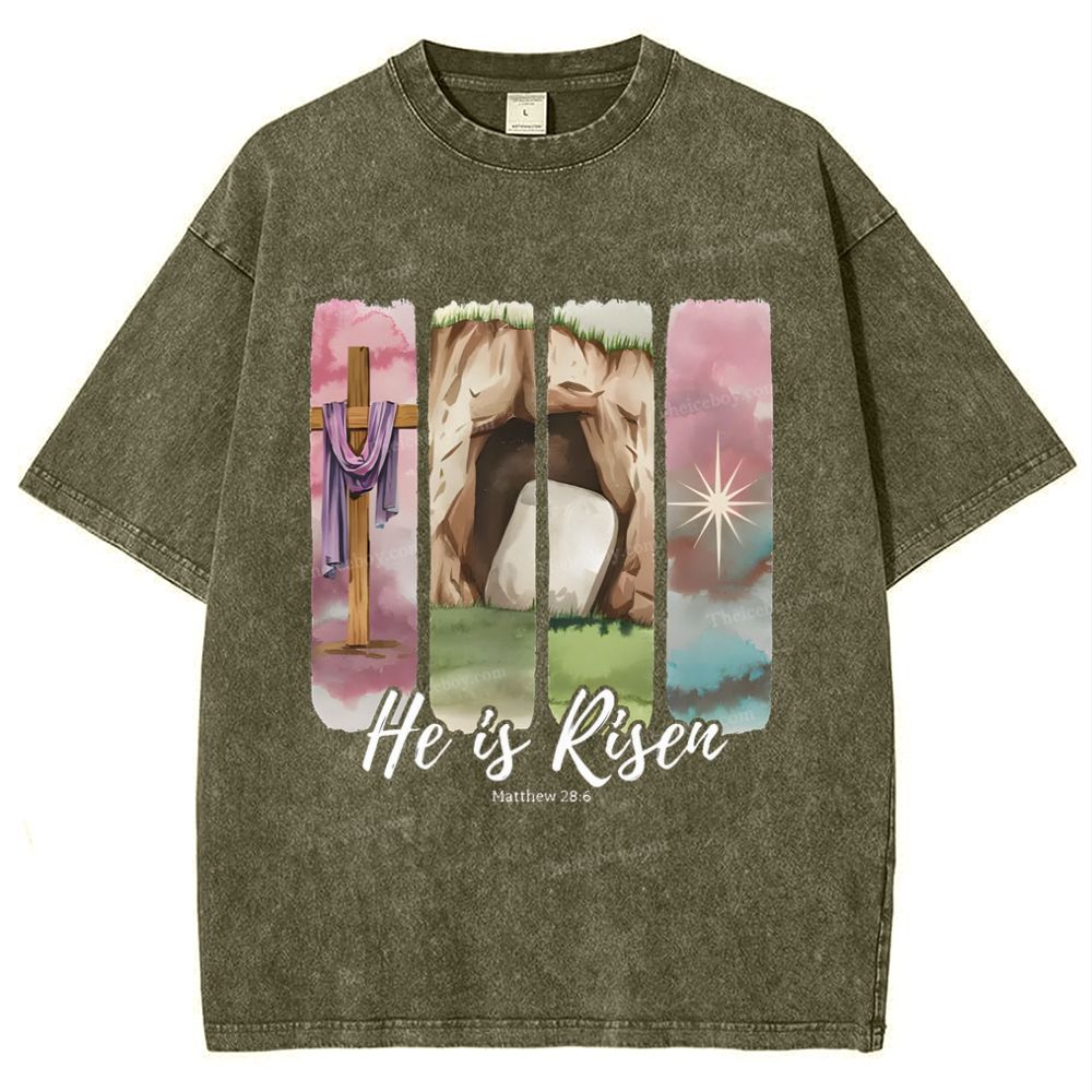 He Is Risen Snowflake Vintage Washed T-Shirt