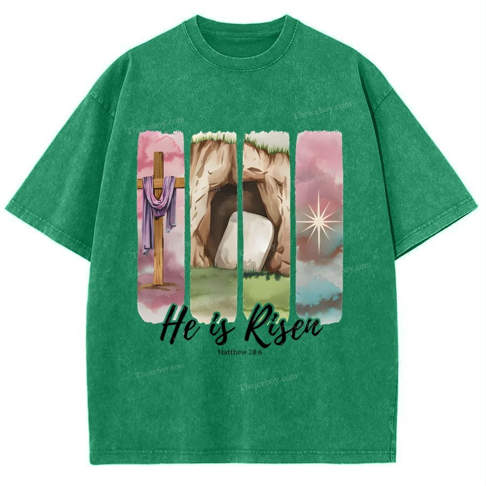 He Is Risen Snowflake Vintage Washed T-Shirt