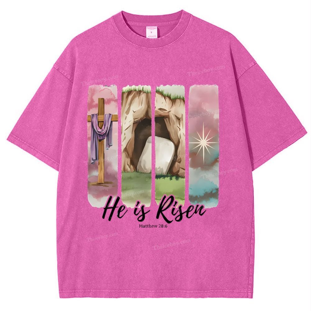 He Is Risen Snowflake Vintage Washed T-Shirt