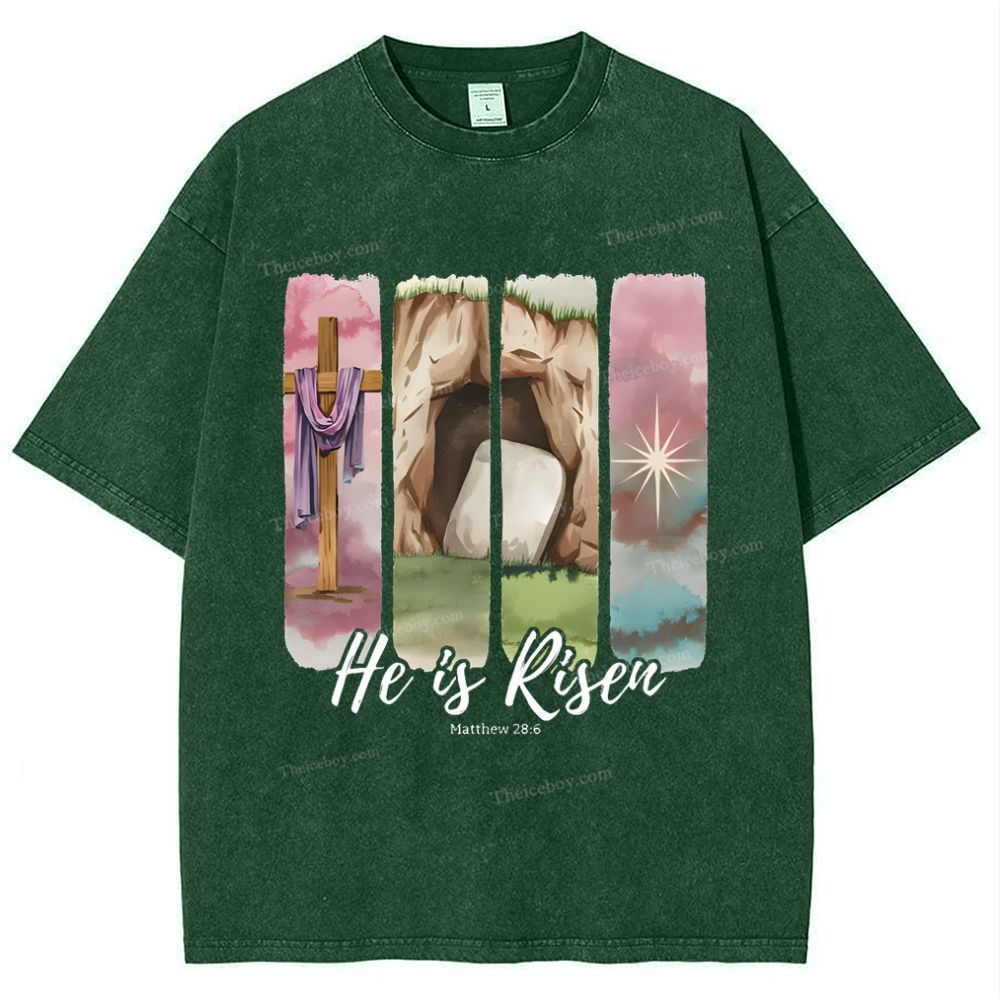 He Is Risen Snowflake Vintage Washed T-Shirt