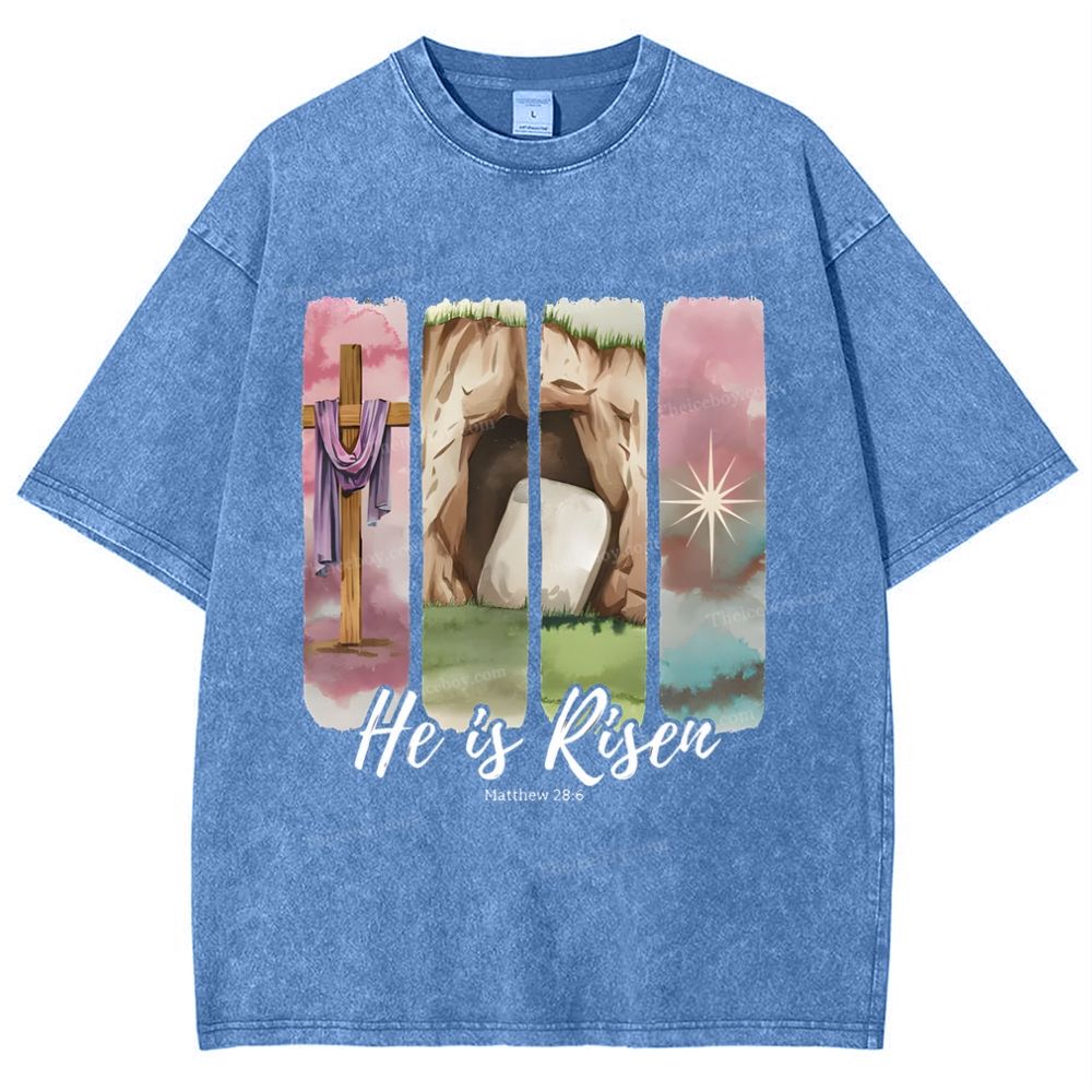 He Is Risen Snowflake Vintage Washed T-Shirt