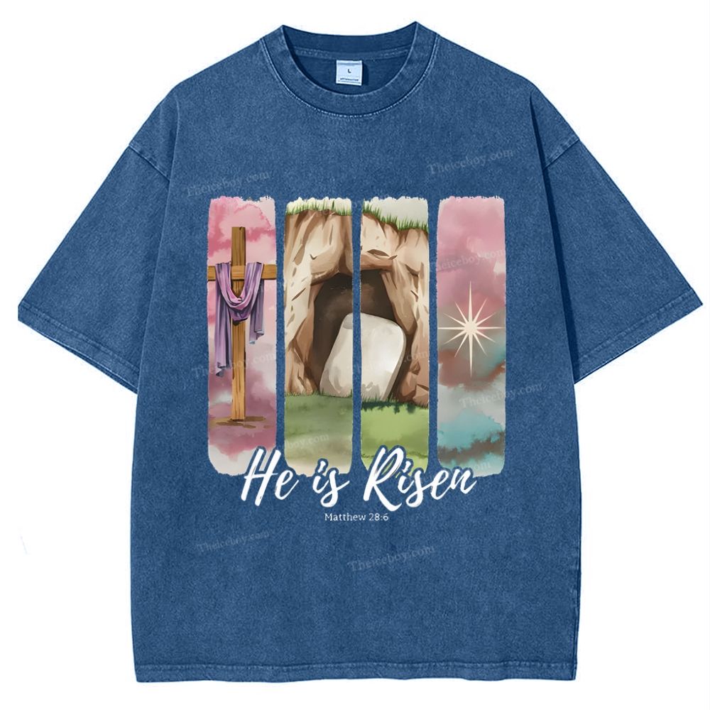 He Is Risen Snowflake Vintage Washed T-Shirt