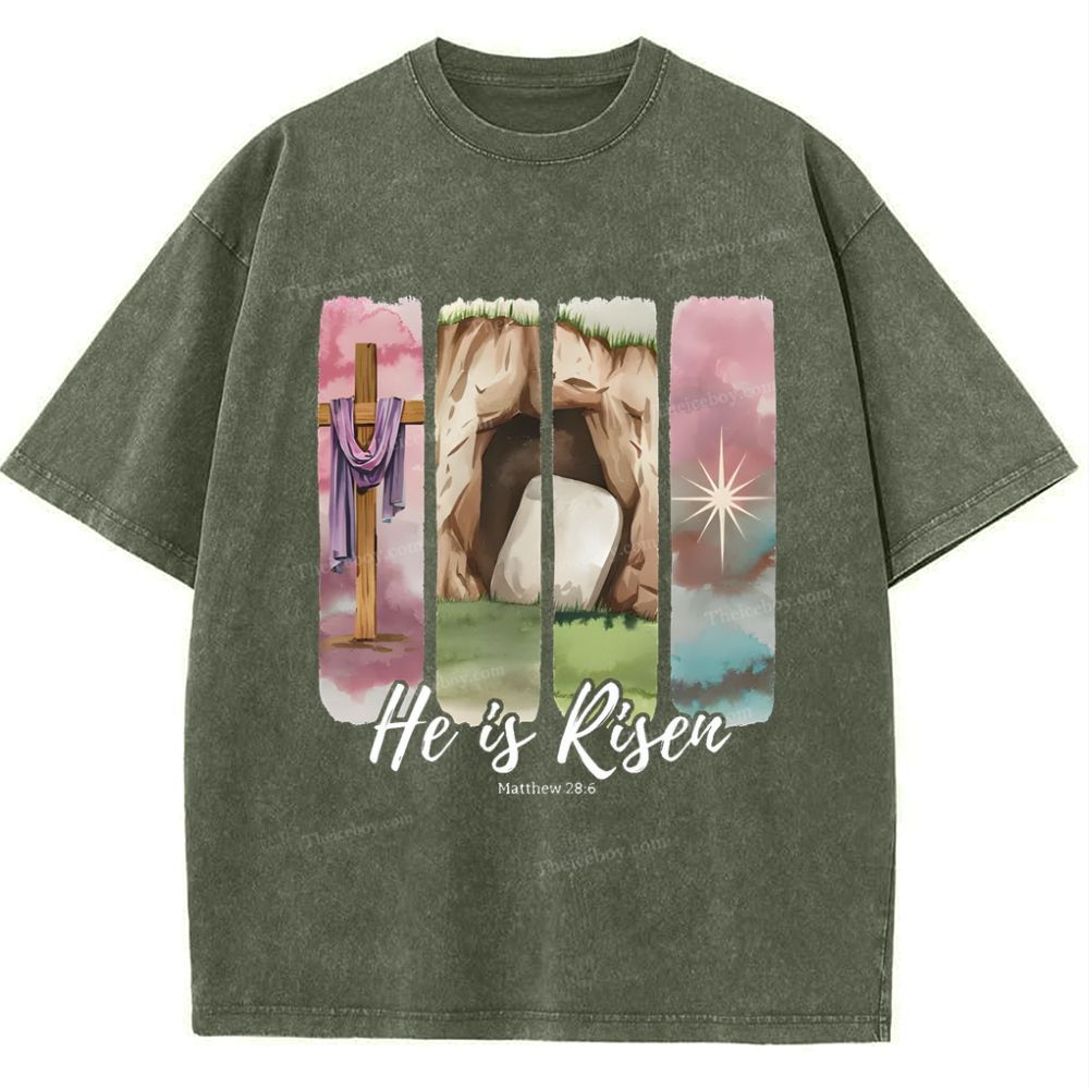 He Is Risen Snowflake Vintage Washed T-Shirt