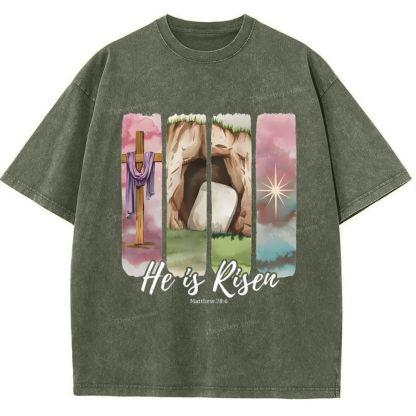 He Is Risen Snowflake Vintage Washed T-Shirt