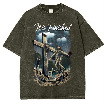 It Is Finished Snowflake Vintage Washed T-Shirt