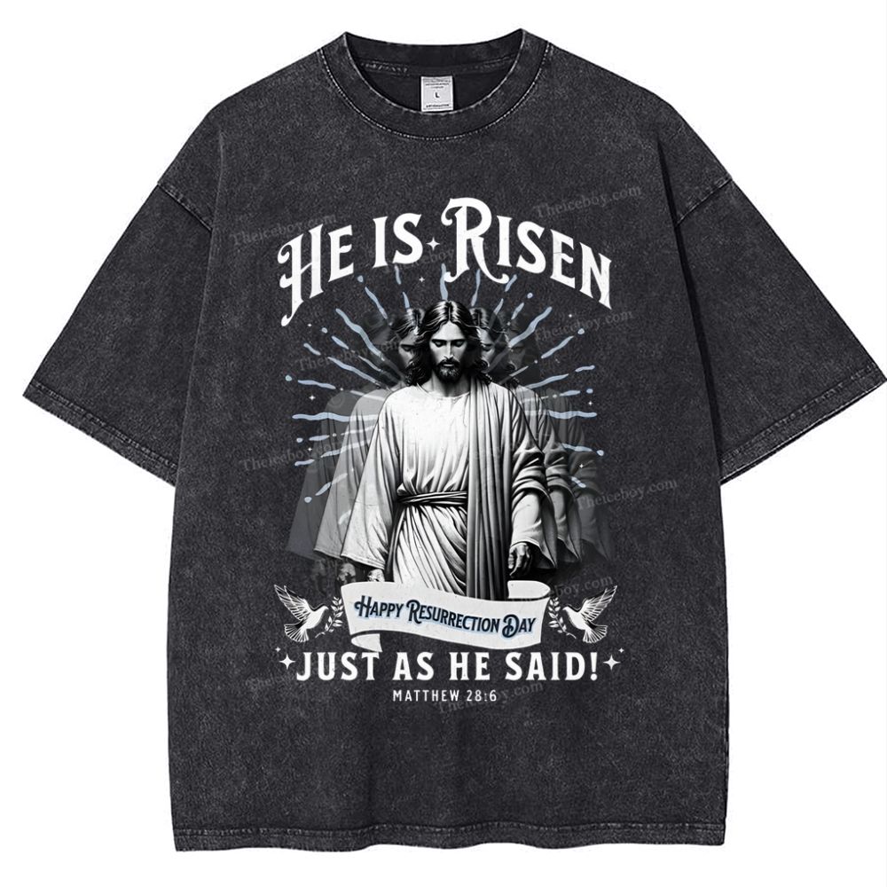 He Is Risen Snowflake Vintage Washed T-Shirt