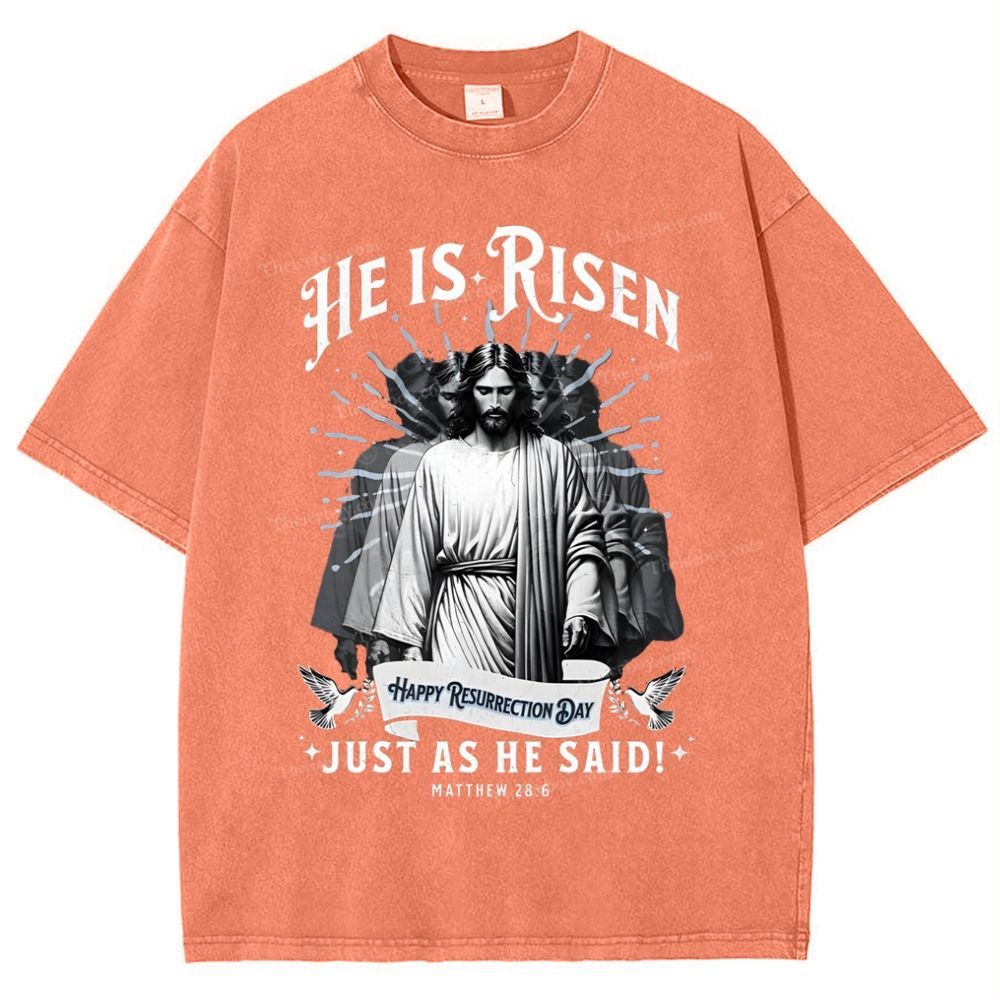He Is Risen Snowflake Vintage Washed T-Shirt