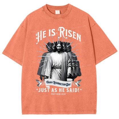 He Is Risen Snowflake Vintage Washed T-Shirt