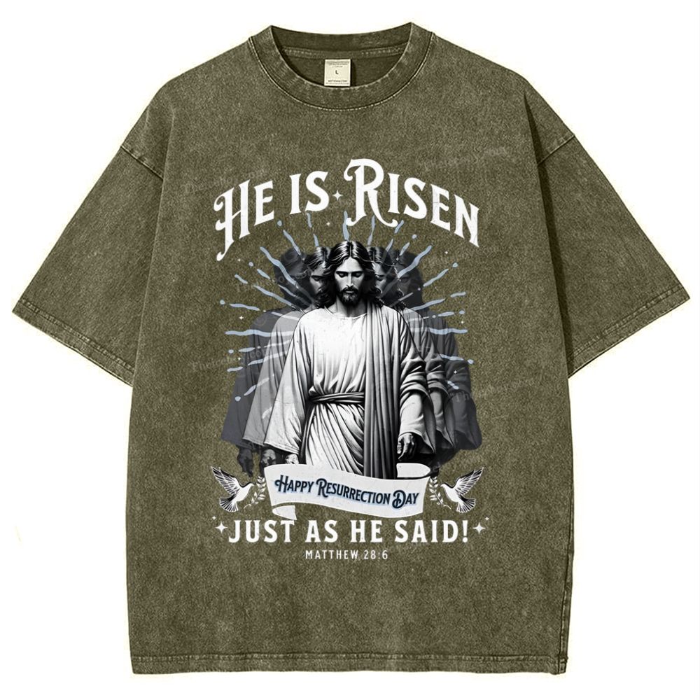 He Is Risen Snowflake Vintage Washed T-Shirt