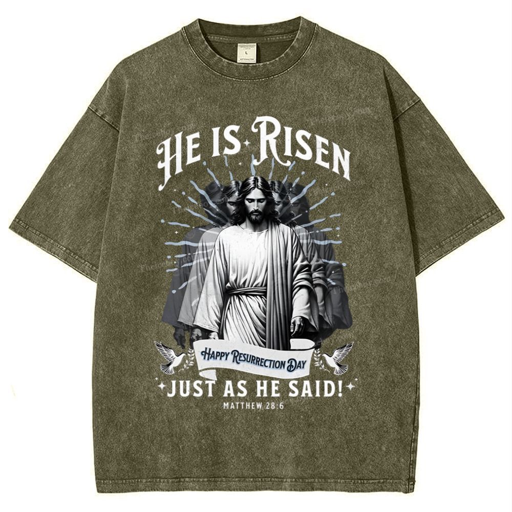 He Is Risen Snowflake Vintage Washed T-Shirt