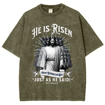 He Is Risen Snowflake Vintage Washed T-Shirt
