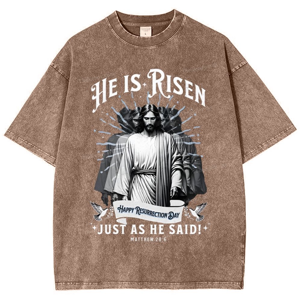 He Is Risen Snowflake Vintage Washed T-Shirt