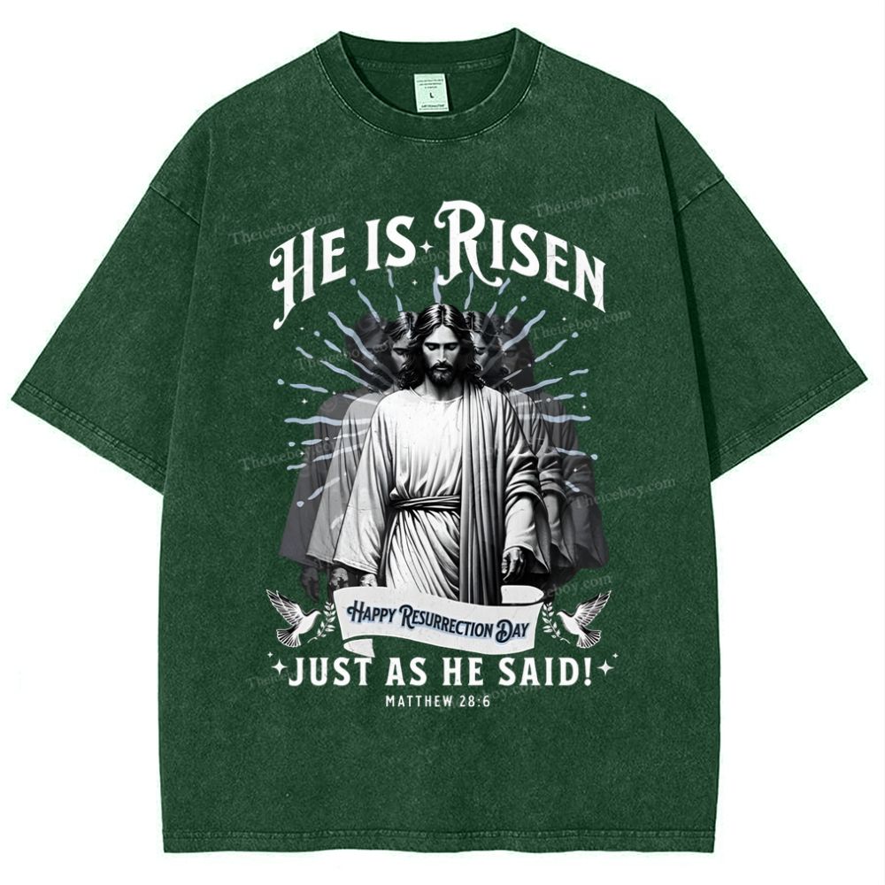 He Is Risen Snowflake Vintage Washed T-Shirt