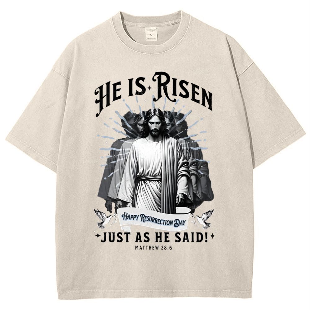He Is Risen Snowflake Vintage Washed T-Shirt