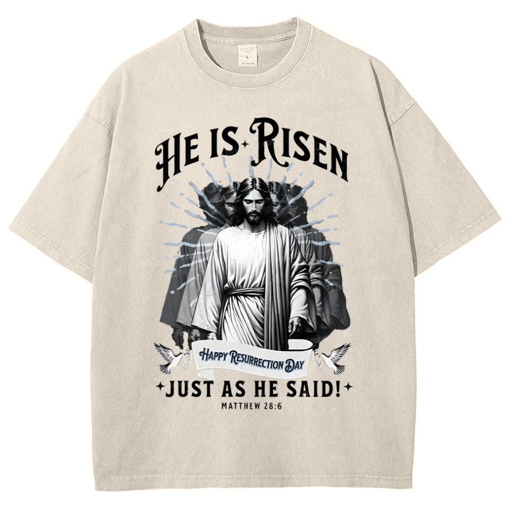 He Is Risen Snowflake Vintage Washed T-Shirt